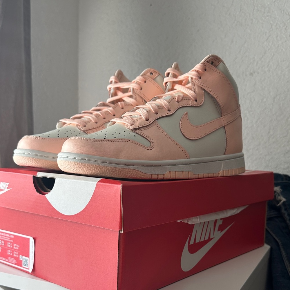 Nike Women's Peach and Cream High-Top Sneakers